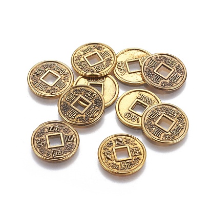 Alloy Coin Beads, Flat Round