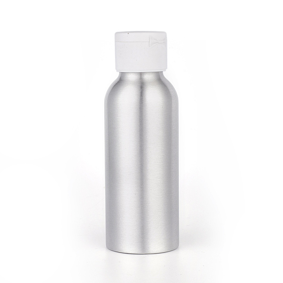 Aluminium Empty Refillable Bottles, with Plastic Flip Cap Lids, for Essential Oils Aromatherapy Lab Chemicals