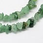 Chips Natural Green Aventurine Beads Strands, 3~8x3~12x3~5mm, Hole: 1mm, about 32 inch