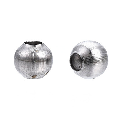 Round 304 Stainless Steel Beads, for Jewelry Craft Making