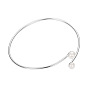 SHEGRACE Cute 925 Sterling Silver Cuff Bangle, with Shell Pearls, 185mm