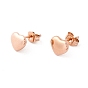 6 Pairs 304 Stainless Steel Heart Stud Earrings for Women