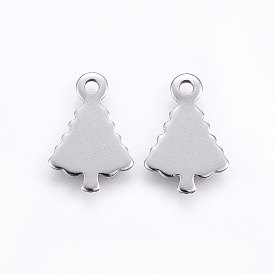 201 Stainless Steel Charms, Stamping Blank Tag, Christmas Tree