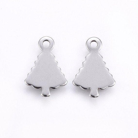 201 Stainless Steel Charms, Stamping Blank Tag, Christmas Tree