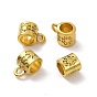 Tibetan Style Alloy Tube Bails, Loop Bails, Tube with Floral