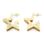 Brass Multi-Layer Star Stud Earrings, Chunky Half Hoop Earrings for Women, Nickel Free