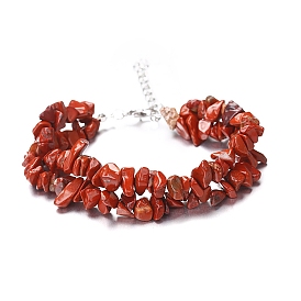 Bracelets multi-brins à double couche de perles avec pierres précieuses naturelles et synthétiques mélangées