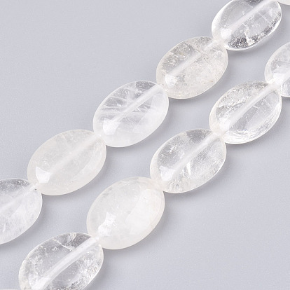 Brins de cristal de perles de quartz naturel, ovale