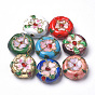 Handmade Cloisonne Beads, Flat Round