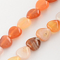 Dyed Natural Red Agate Bead Strands, Heart