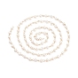 Chaînes de perles de perles d'eau douce naturelles faites à la main, avec 304 accessoires en acier inoxydable, non soudée