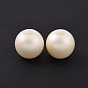 ABS Plastic Imitation Pearl European Beads, Large Hole Beads, Round