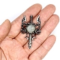 Ожерелье с подвеской в виде меча дракона из драгоценных камней, готические украшения из сплава для мужчин и женщин, старинное серебро и платина