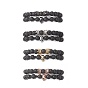 Ensemble de bracelets extensibles en pierre de lave naturelle et en laiton de style pcs 2, bracelets empilables couronne et tête de mort en zircone cubique pour femmes