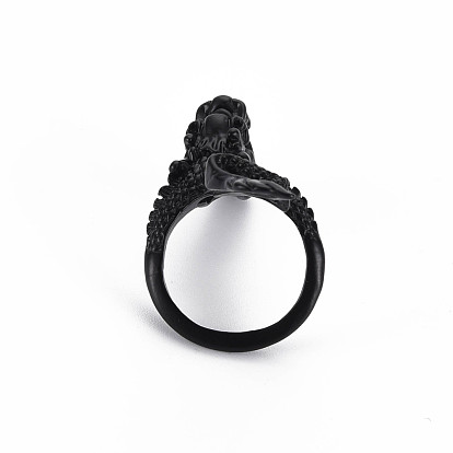 Anillos de dedo de manguito de aleación para hombres, anillos abiertos, sin plomo y cadmio, dragón