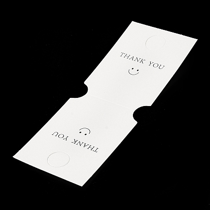 Складные бумажные карточки для демонстрации ювелирных изделий с отверстием для подвешивания, Карточки с ожерельями и браслетами, прямоугольник с принтом улыбающегося лица