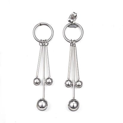 304 Stainless Steel Dangle Stud Earrings, Hypoallergenic Earrings, Tassel Earrings