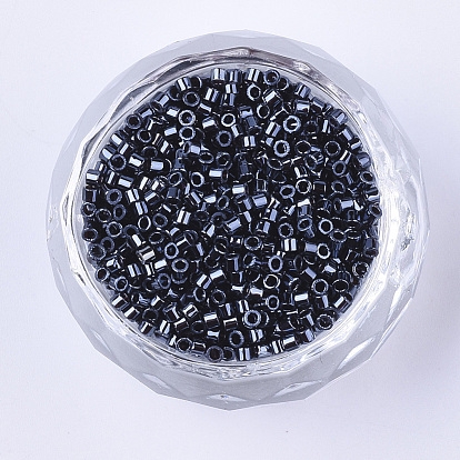 Electroplate Cylinder Seed Beads, Uniform Size, Metallic Colours