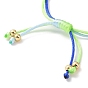 Fabrication de bracelets à maillons en fil de nylon tressé réglable, convient aux breloques de connecteur, couleur mixte