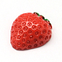 Strawberry Resin Decoden Cabochons, Imitation Food, 20x18x7mm