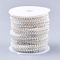 ABS Plastic Imitation Pearl Beaded Trim Garland Strand, Great for Door Curtain, Wedding Decoration DIY Material, with Rhinestone