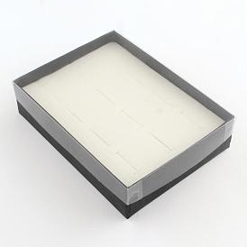 Прямоугольника картонные коробки ювелирных изделий, для колец, 127x93x32 мм