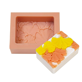 Moules en silicone pour savon rectangle, pour la fabrication artisanale de savons, motif de feuille
