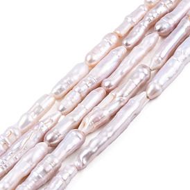 Natural Baroque Pearl Keshi Pearl Beads Strands, Cultured Freshwater Pearl, Toothpick