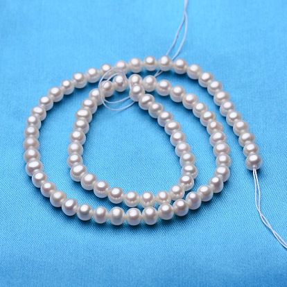 Hilos de perlas de agua dulce cultivadas naturales, rondo, 5~5.5 mm, agujero: 0.8 mm, sobre 77~80 unidades / cadena, 15.7 pulgada
