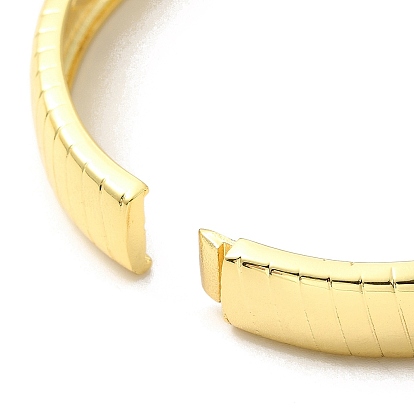 Brazalete con bisagra ovalada de circonita cúbica, joyas de latón chapado en oro real 18k para mujer