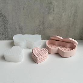 Valentine's Day Food Grade Silicone Heart Storage Box Mold, Resin Casting Molds, for UV Resin, Epoxy Resin Craft Making