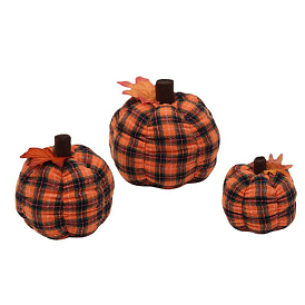 Thanksgiving Theme Cloth Pumpkin Ornament with PP Cotton Filling, for Home Desk Display Decorations
