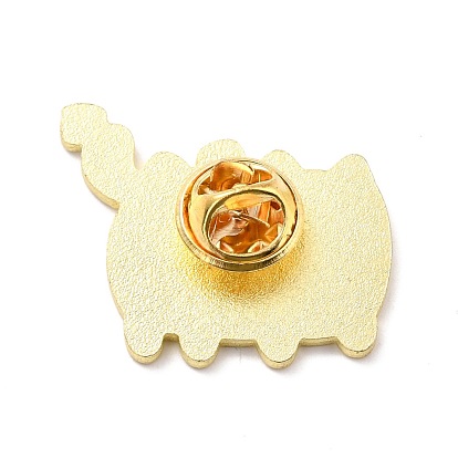 Cat with Mushroom Enamel Pin, Animal Alloy Enamel Brooch for Backpack Clothes, Golden