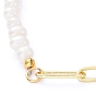 Collares de cadena, con perlas de agua dulce cultivadas naturales de grado a, cadenas de sujetapapeles de latón y cierres de anillo de resorte