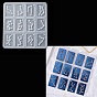 Moldes de silicona para colgantes rectangulares de doce constelaciones, moldes de resina, para resina uv, fabricación de joyas de resina epoxi