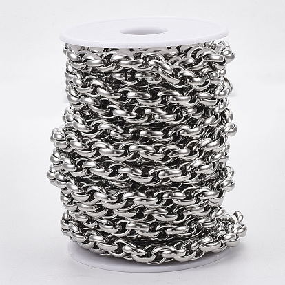 304 cadenas de cordón de acero inoxidable, con carrete, sin soldar