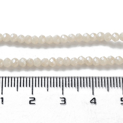Perles en verre jade d'imitation electroplate , plein arc-en-plaqué, facette, rondelle