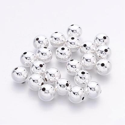 Perles en laiton, perles rondes sans soudure, 8mm, Trou: 2mm