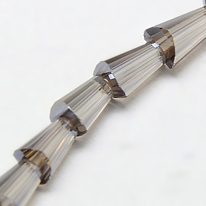 Electroplate Glass Beads Strands, AB Color, Faceted, Cone, 7.5x4mm, Hole: 1mm, about 71pcs/strand, 20.4 inch