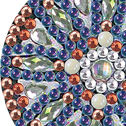 Акриловые бриллиантовые плоские круглые подвесные брелоки, со сплавочной фурнитурой, включая пластину для точечного сверления, точечный буровой раствор, точечное сверло, ручка, мяч цепи, поворотная застежка