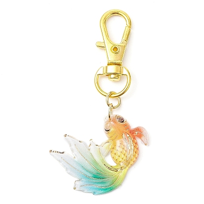 Fish Acrylic Pendant Decoration, with Alloy Clasp