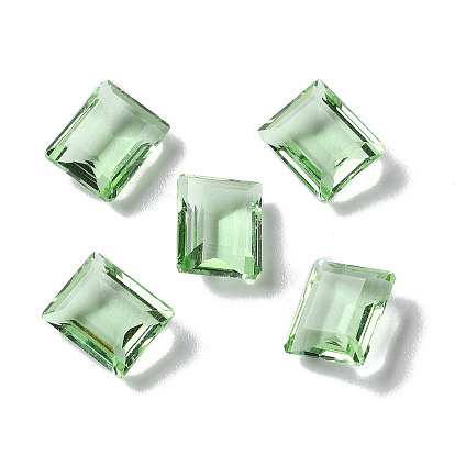 Cabujones de diamantes de imitación de vidrio transparente, facetados, Rectángulo, señaló hacia atrás