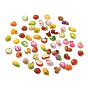 Adhesivo de resina opaca con dibujos de frutas y verduras, Calcomanías de piña manzana fresa maíz calabaza para manualidades infantiles