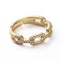 Adjustable Brass Finger Rings, with Micro Pave Cubic Zirconia