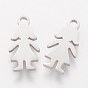 304 Stainless Steel Charms, Girl Silhouette Charms
