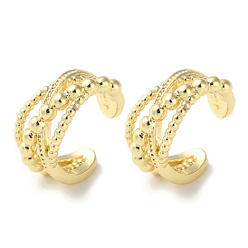 Rack Plating Brass Criss Cross Cuff Earrings, Lead Free & Cadmium Free