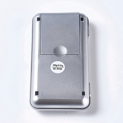 Outil de bijoux, mini balance de poche électronique numérique en acier inoxydable, avec du plastique, valeur: 0.01 g ~ 500 g, rectangle