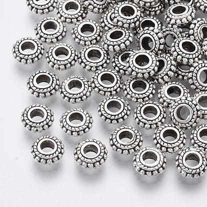 Tibetan Style Alloy Spacer Beads, Rondelle, Cadmium Free & Lead Free