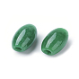 Perles européennes de jade birman / jade birman, Perles avec un grand trou   , teint, ovale