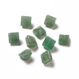 Perles naturelles en aventurine verte, perle pyramidale à facettes